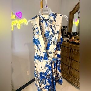 Banana Republic Blue and White Sleeveless Sundress